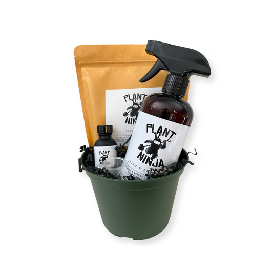 Plant Ninja Premium Starter Bundle including plant pot, plant and leaf spray, concentrate, funnel and plant ninja soil blend