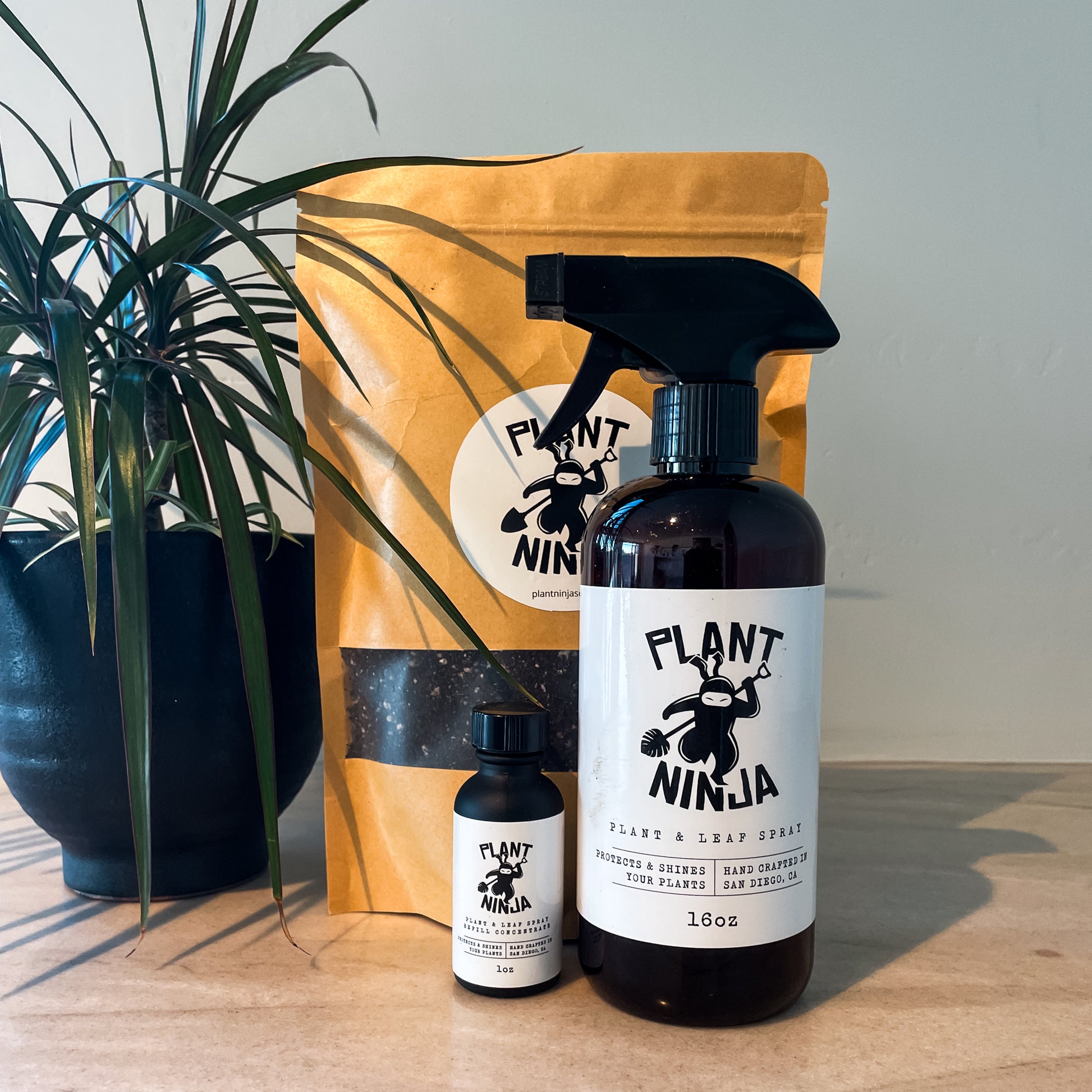 Plant Ninja Premium Starter Bundle including plant pot, plant and leaf spray, concentrate, funnel and plant ninja soil blend