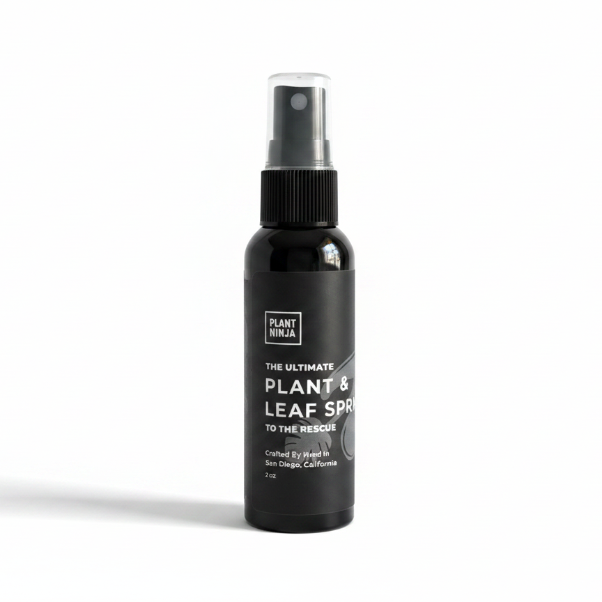 Black spray bottle labeled 'Plant Ninja' on a white background