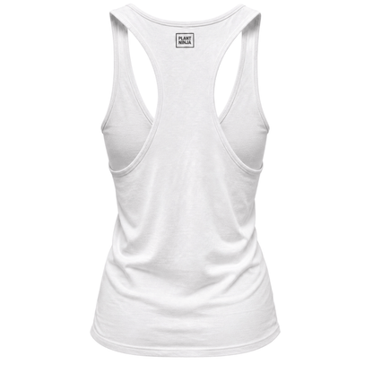 White tank top with a Plant Ninja logo 